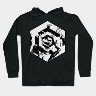 Mercury | Black and White Hexagon Hoodie